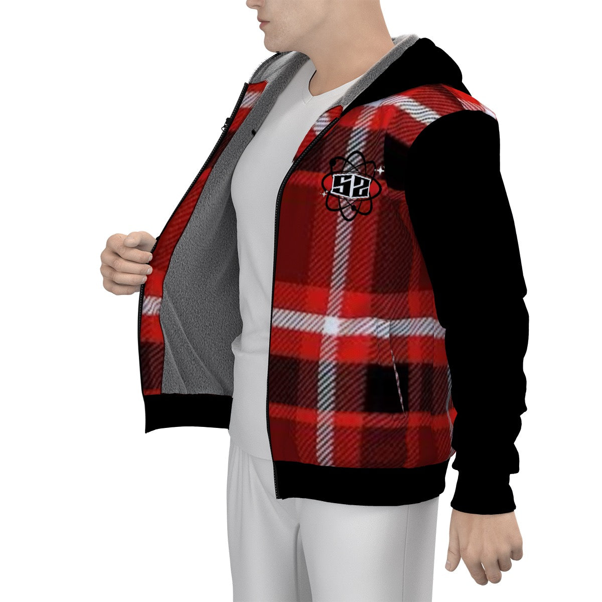 Sherpa Fleece Zip Up Hoodie