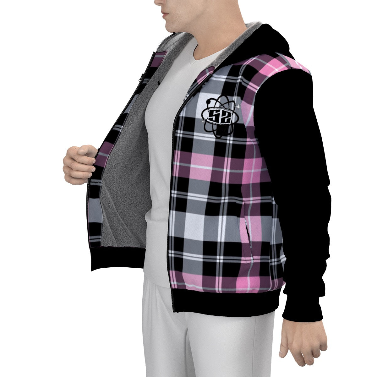 Sherpa Fleece Zip Up Hoodie