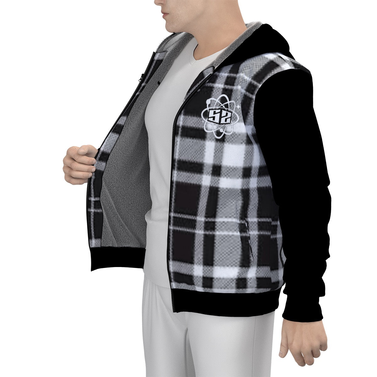 Sherpa Fleece Zip Up Hoodie
