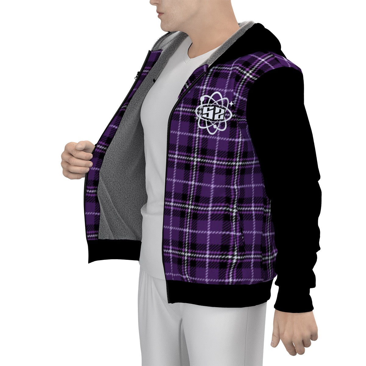 Sherpa Fleece Zip Up Hoodie