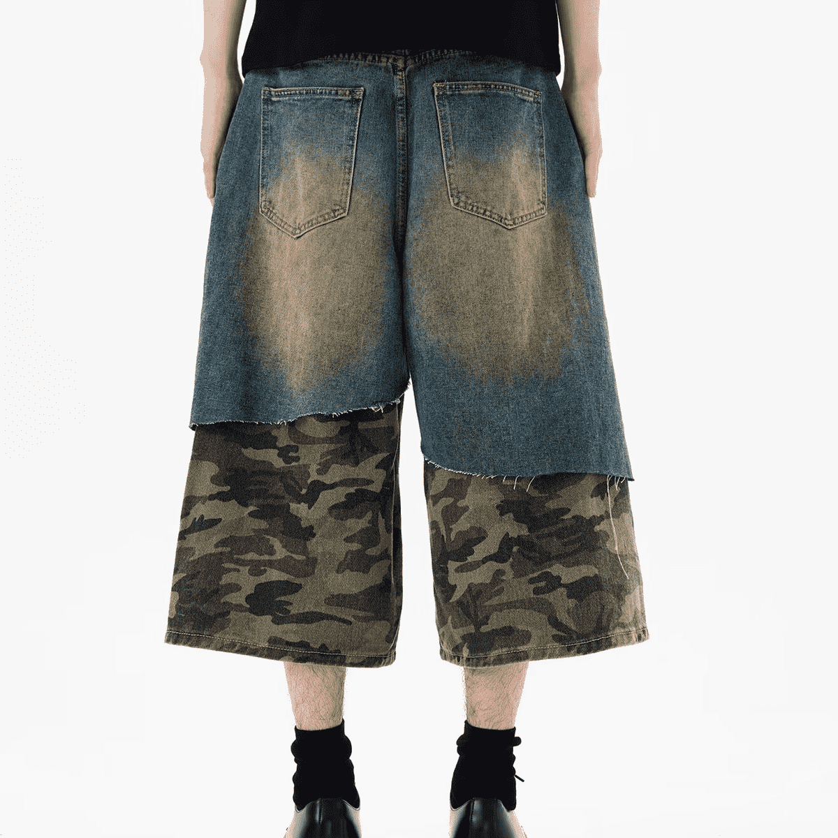 Camouflage Denim Shorts