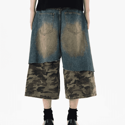 Camouflage Denim Shorts
