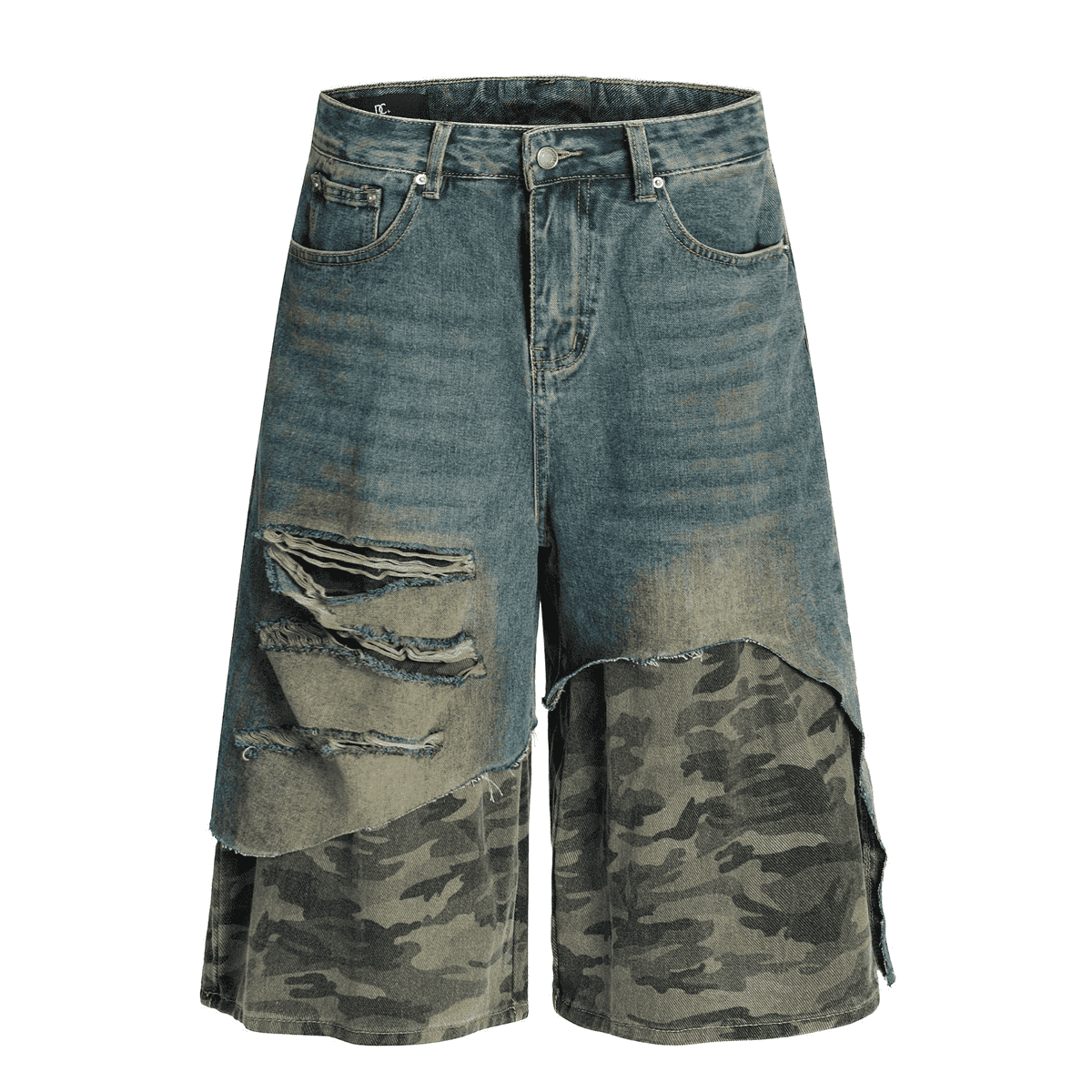 Camouflage Denim Shorts