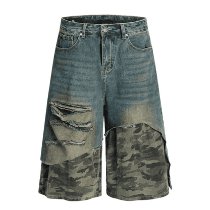 Camouflage Denim Shorts