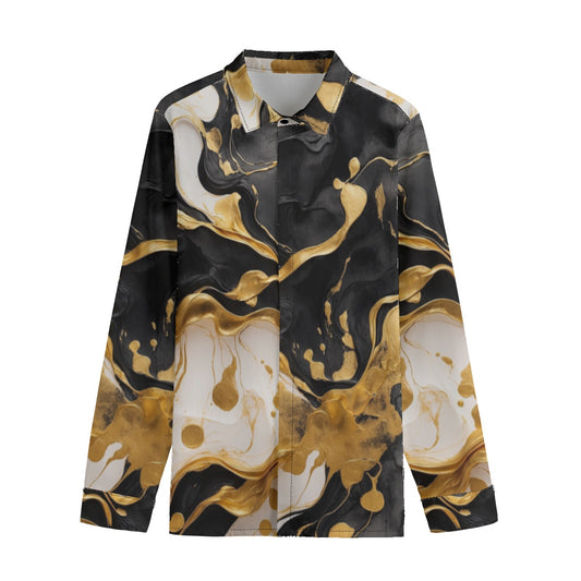 Lapel Collar Shirt With Concealed Placket