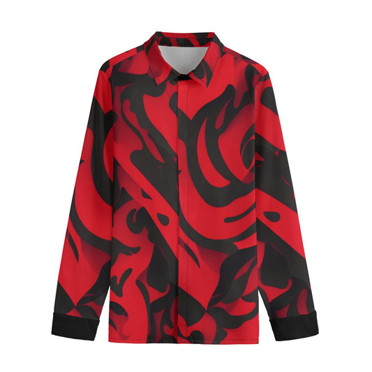 Lapel Collar Shirt With Concealed Placket