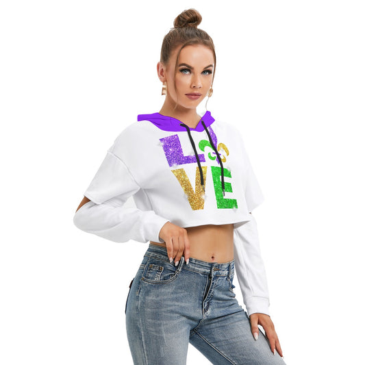 Mardi Gras Hoodie With Hollow Out Sleeve