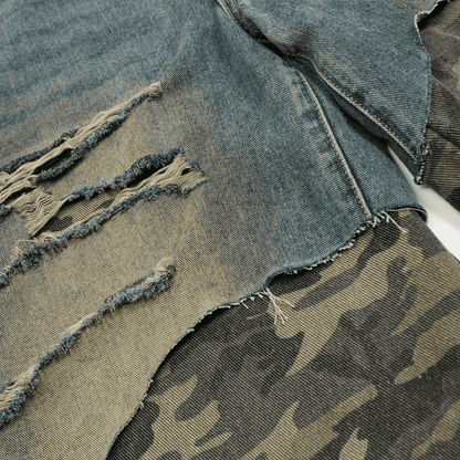 Camouflage Denim Shorts
