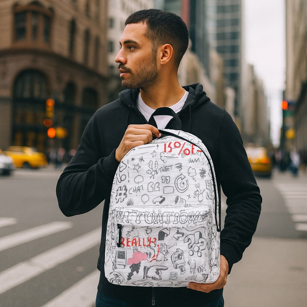 Scribble. (Leather Backpack)