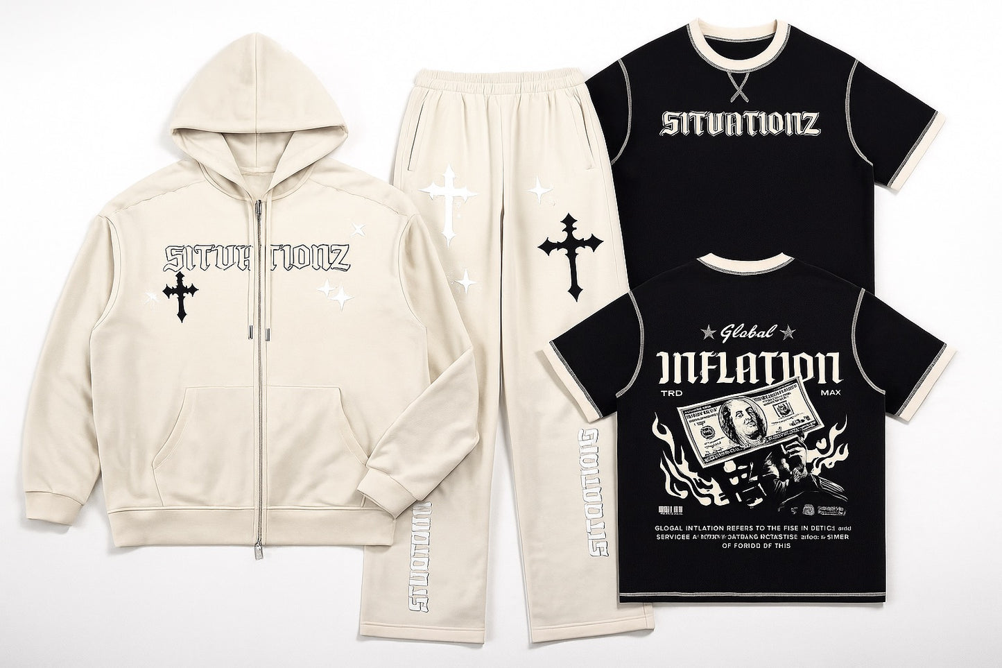 Inflation. Track Set (Apricot) with shirt