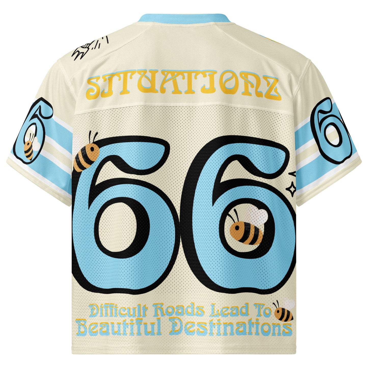 Golden Bloom. Boxy football jersey