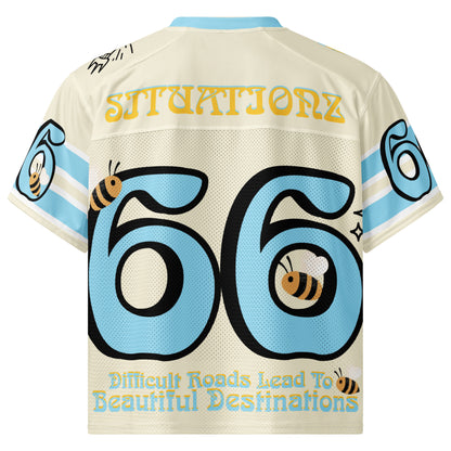 Golden Bloom. Boxy football jersey