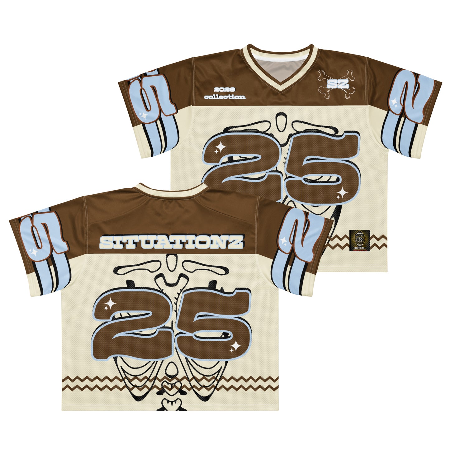 Cocoa Ice. Boxy football jersey