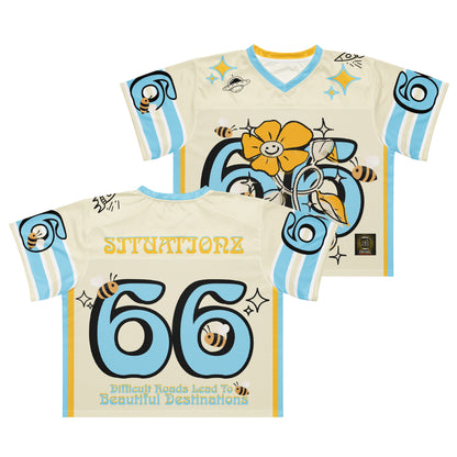 Golden Bloom. Boxy football jersey